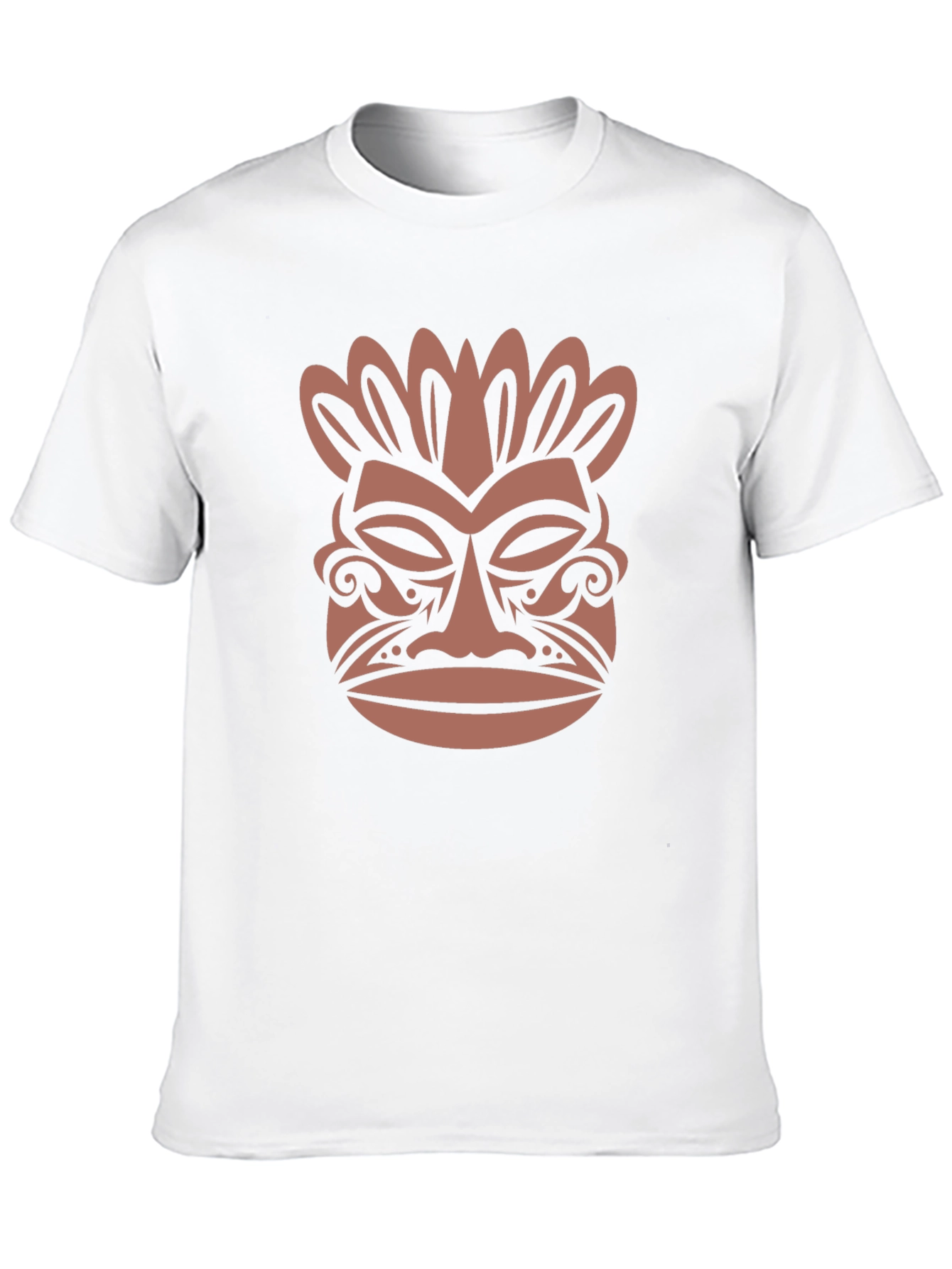 Camiseta Negra con Diseño Tribal de Máscara