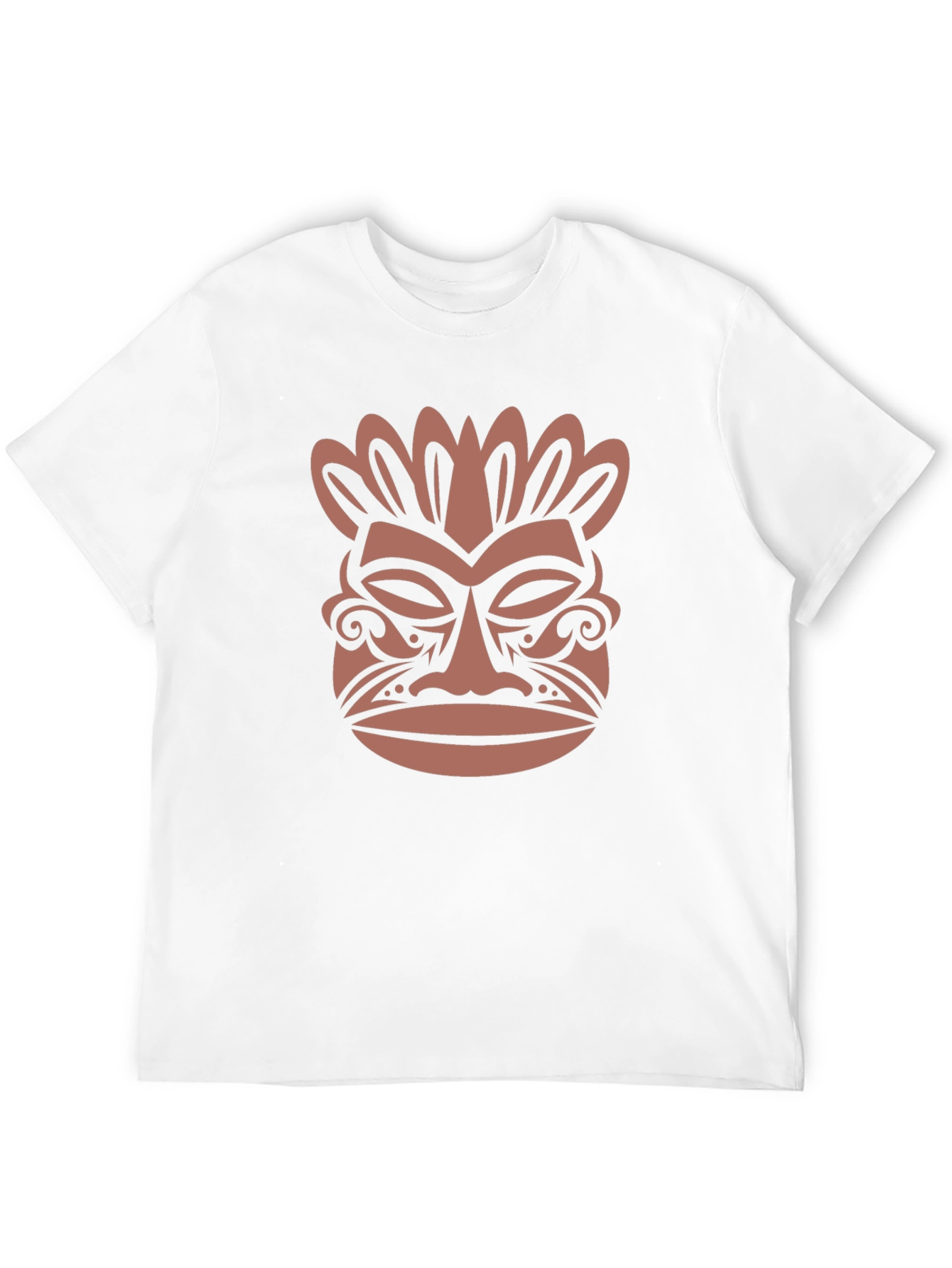 Camiseta Negra con Diseño Tribal de Máscara