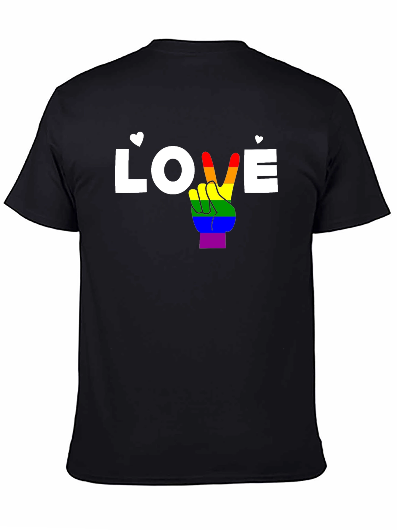 Camiseta Negra Love LGBTQ+ con Diseño Único