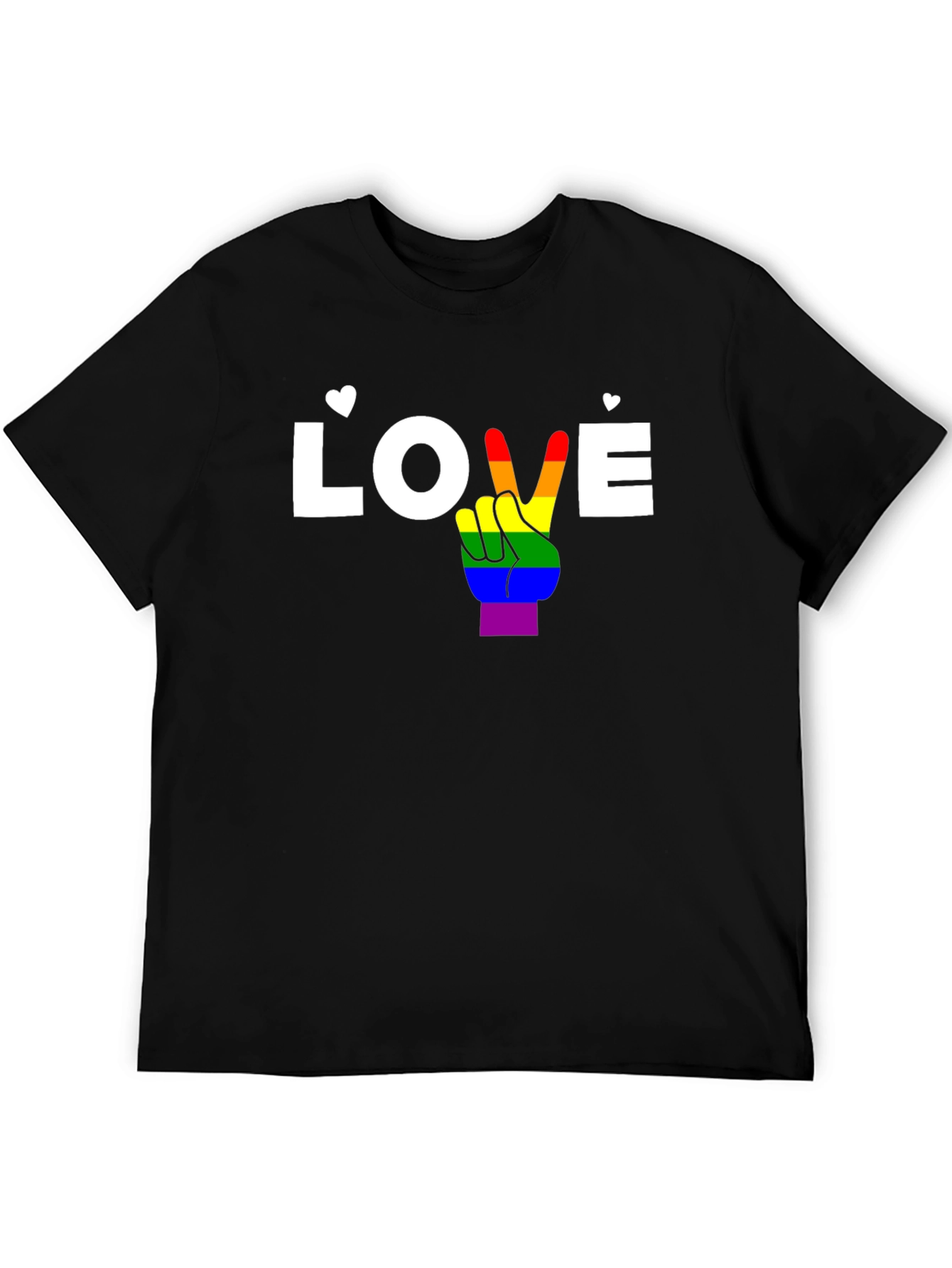 Camiseta Negra Love LGBTQ+ con Diseño Único