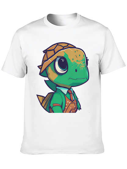 Camiseta Negra con Diseño de Tortuga Elegante