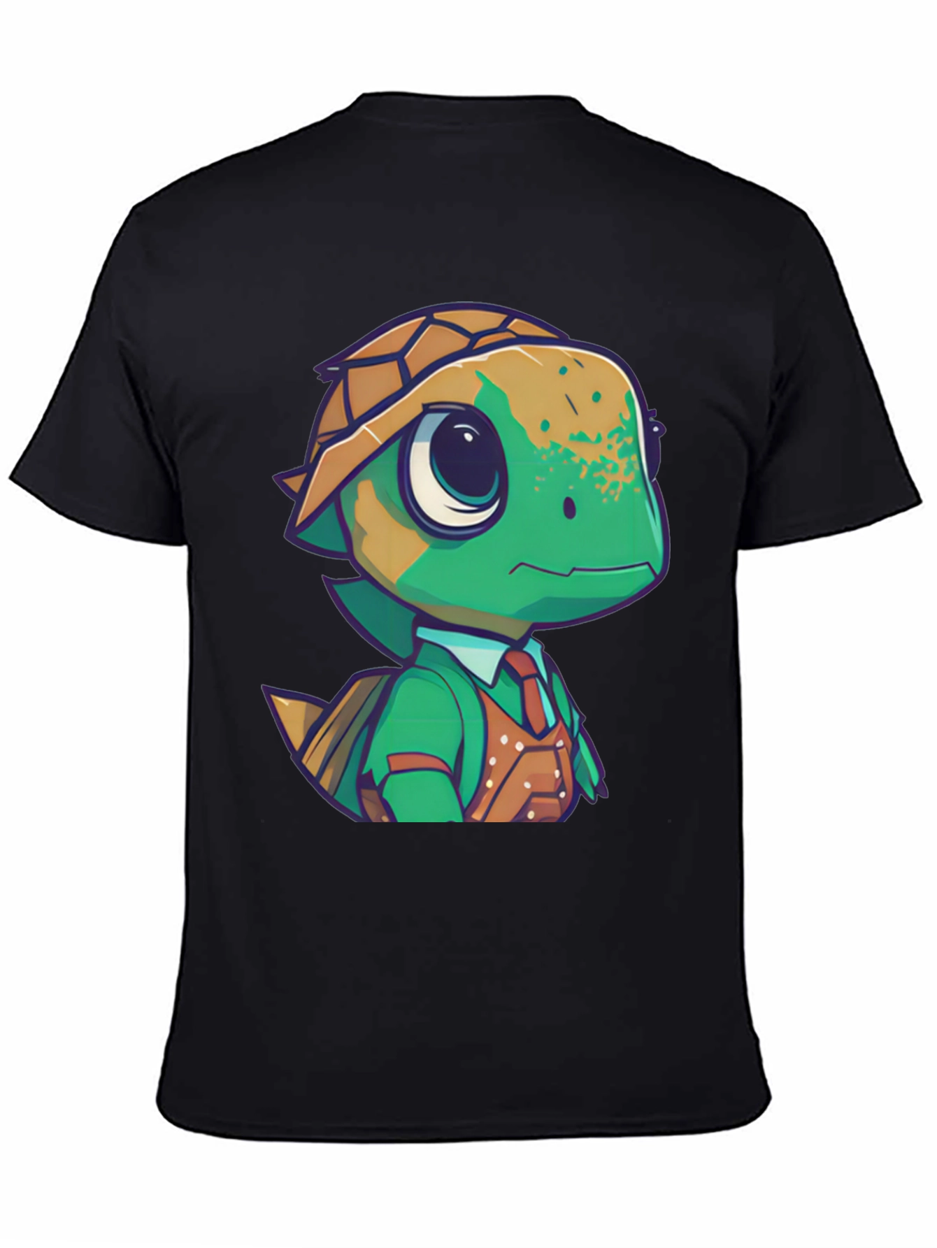 Camiseta Negra con Diseño de Tortuga Elegante