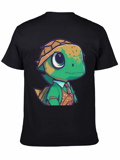 Camiseta Negra con Diseño de Tortuga Elegante