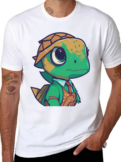 Camiseta Negra con Diseño de Tortuga Elegante