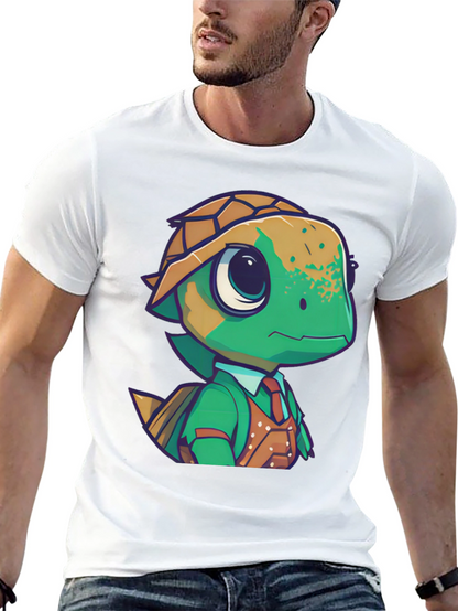 Camiseta Negra con Diseño de Tortuga Elegante