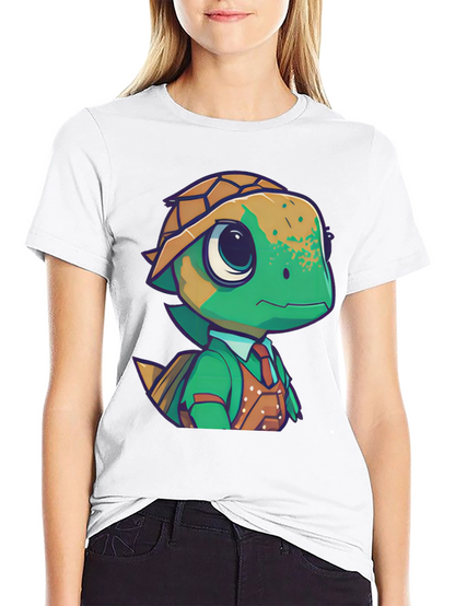 Camiseta Negra con Diseño de Tortuga Elegante