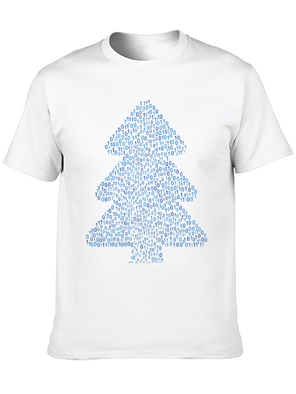 Camiseta Hombre Árbol Binario Navideño