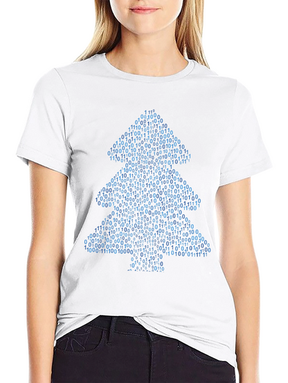 Camiseta Hombre Árbol Binario Navideño