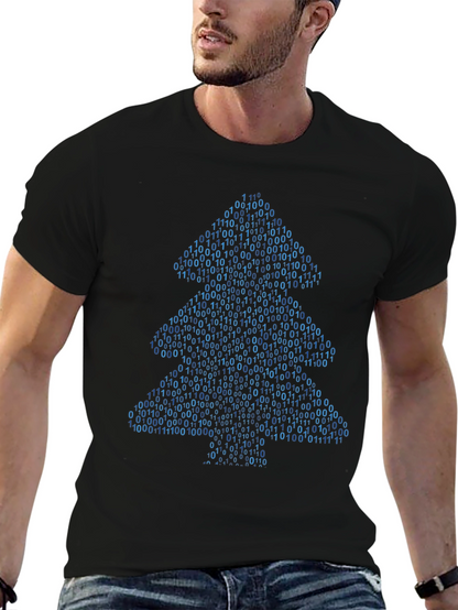 Camiseta Hombre Árbol Binario Navideño