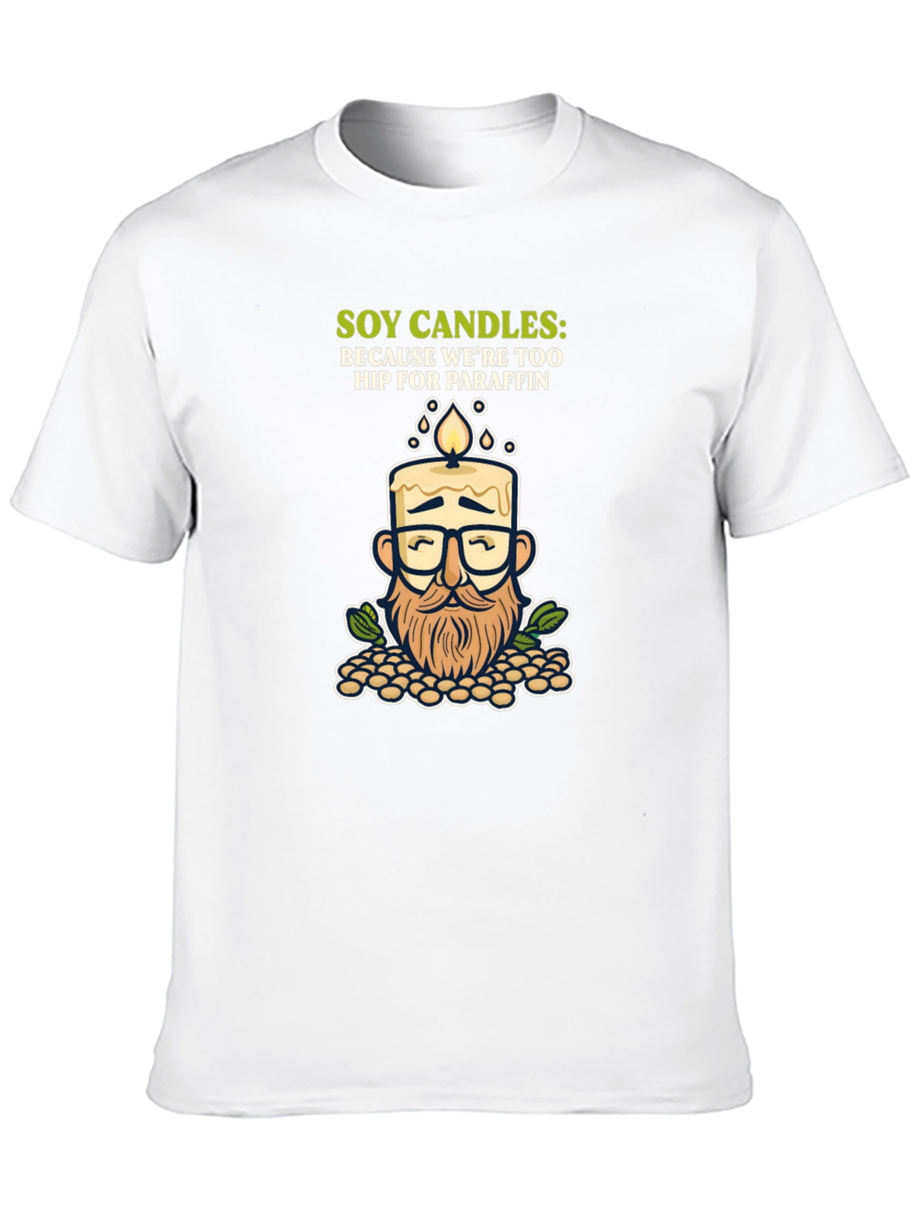 Camiseta Negra con Diseño de Vela de Soja