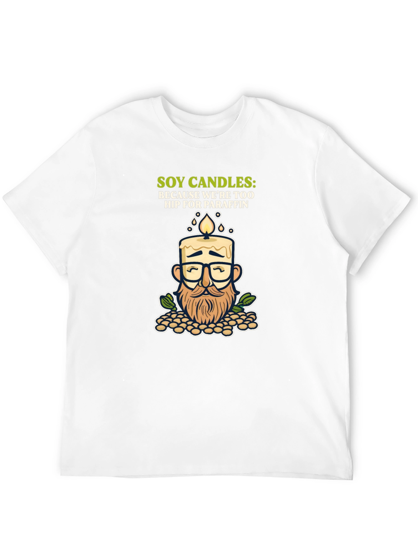 Camiseta Negra con Diseño de Vela de Soja