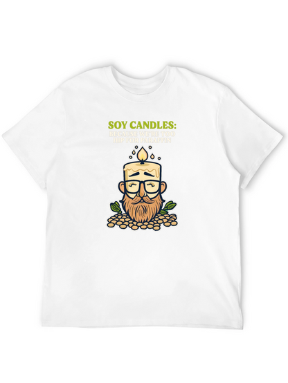 Camiseta Negra con Diseño de Vela de Soja