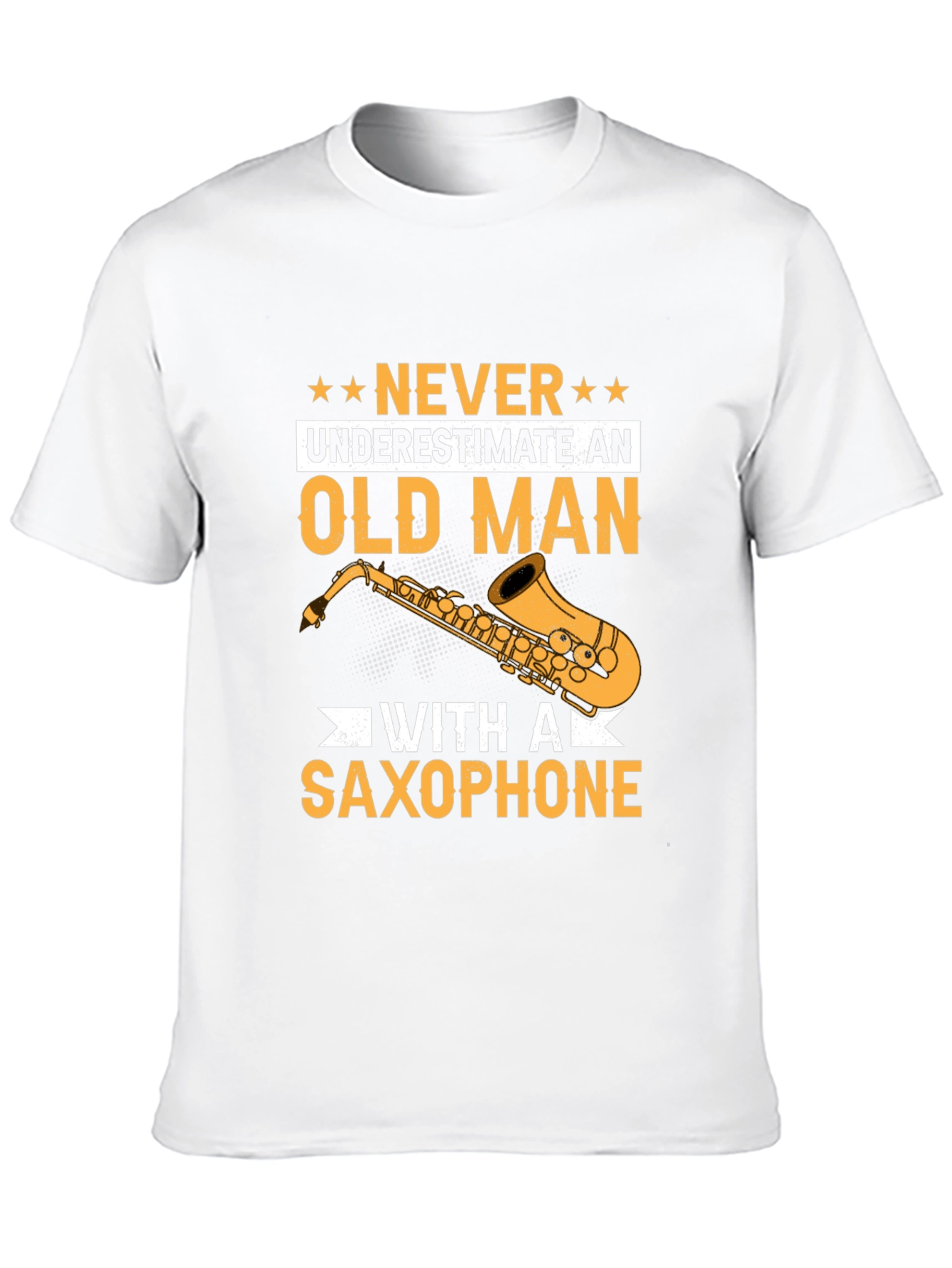 Camiseta Negra: Nunca Subestimes a un Viejo con Saxofón