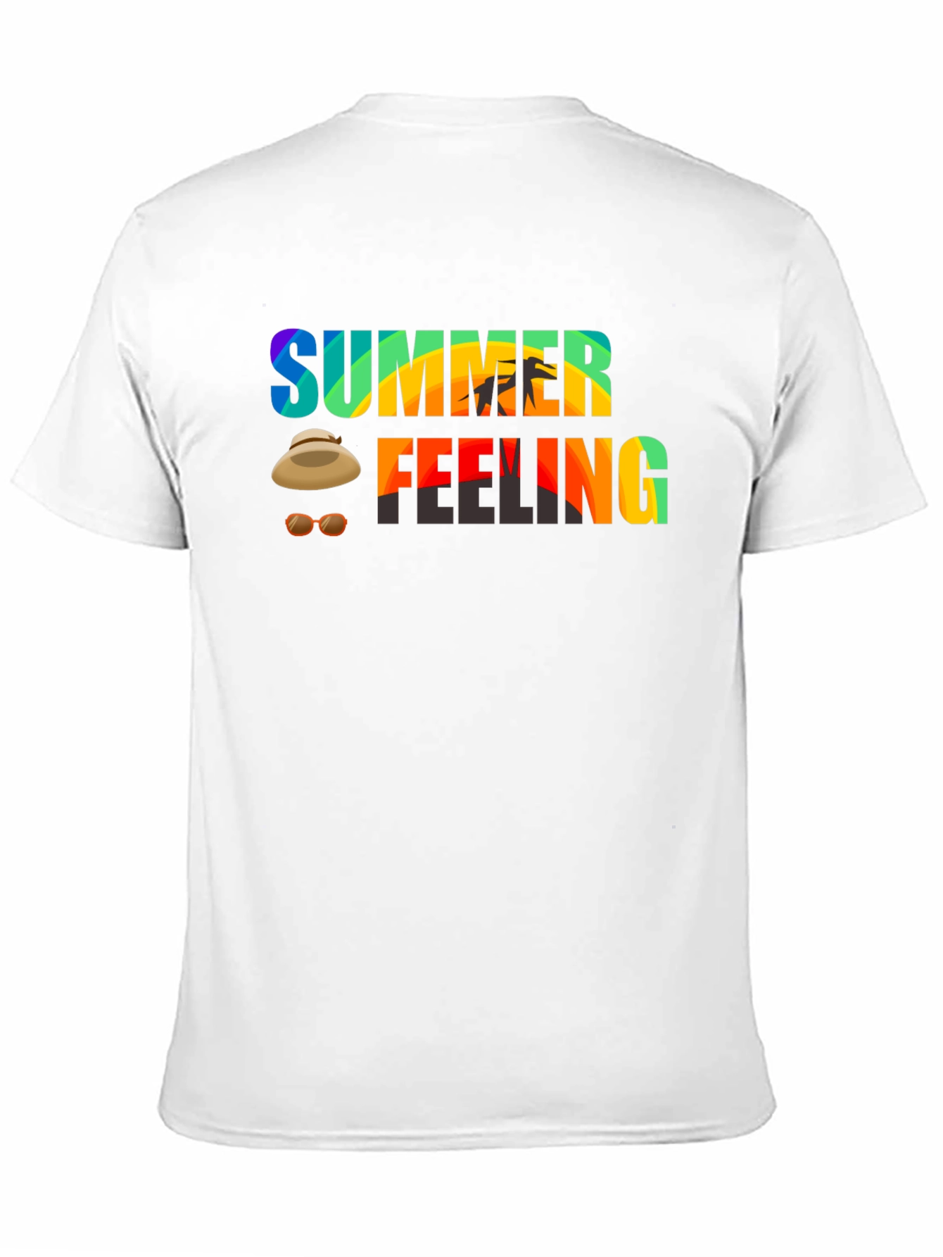 Camiseta Negra con Diseño de Verano