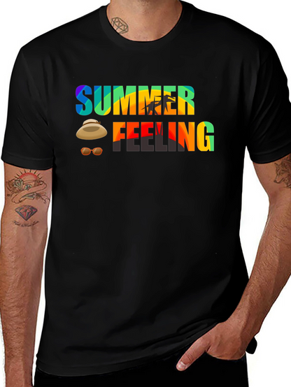 Camiseta Negra con Diseño de Verano