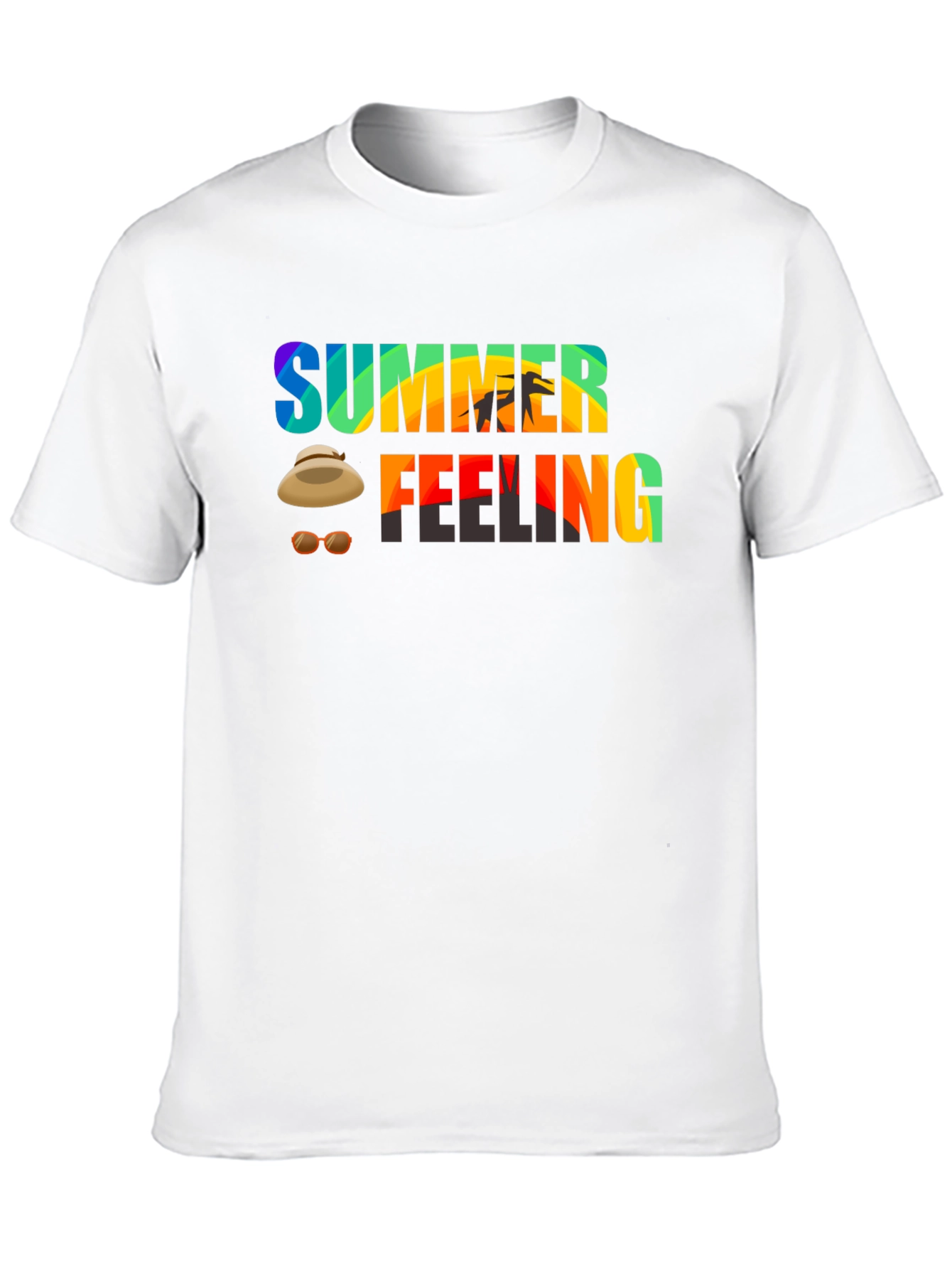 Camiseta Negra con Diseño de Verano