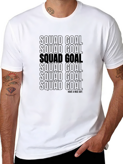 Camiseta Negra Squad Goal - Diseño Moderno
