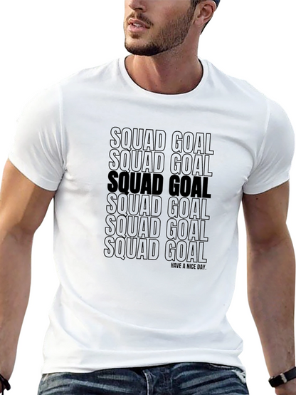 Camiseta Negra Squad Goal - Diseño Moderno