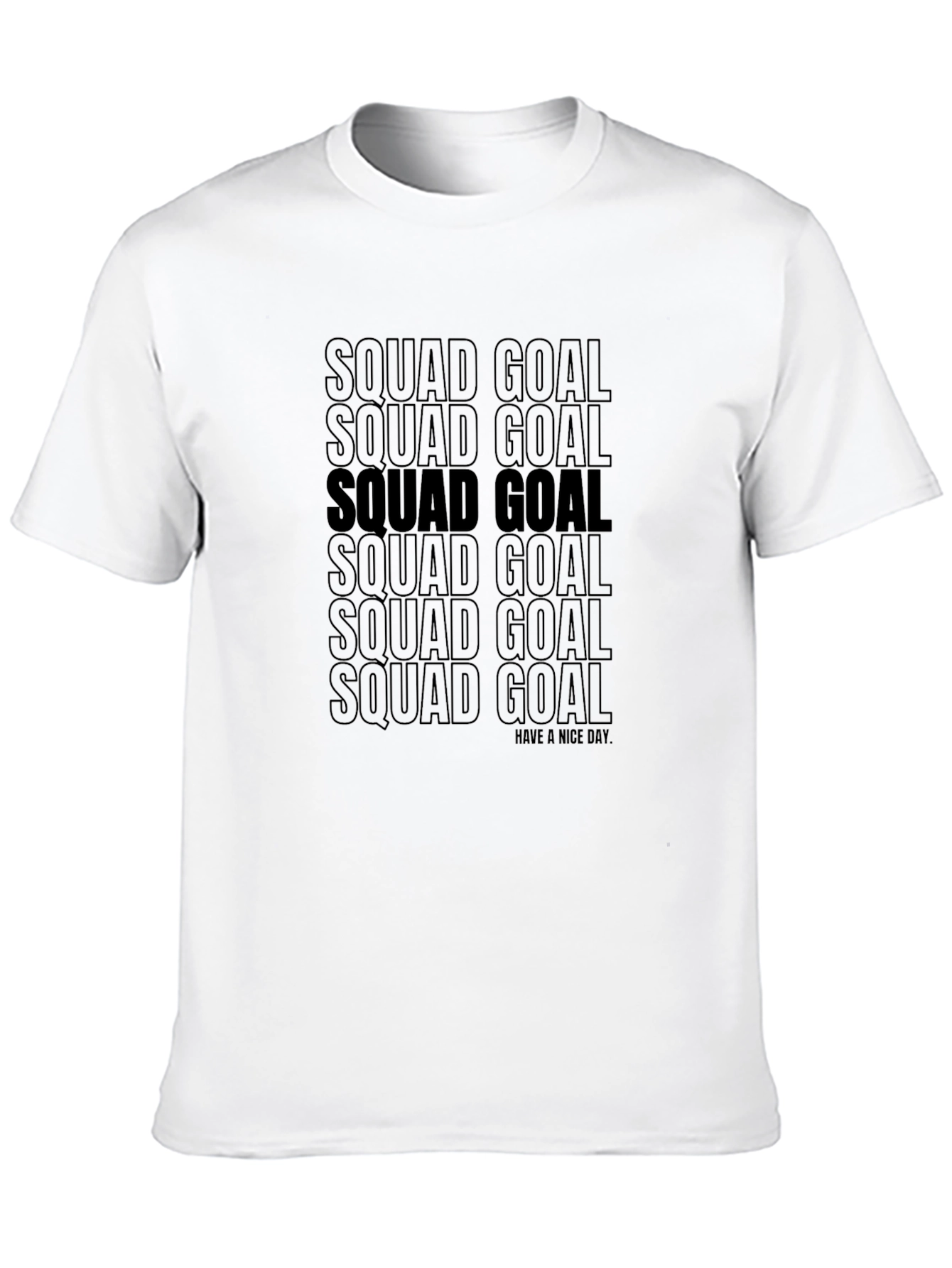 Camiseta Negra Squad Goal - Diseño Moderno