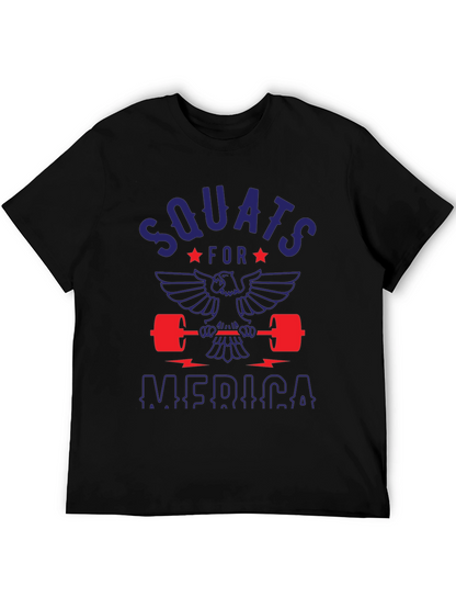 Camiseta Hombre: Squats for America - Negra