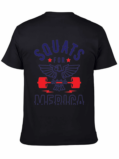 Camiseta Hombre: Squats for America - Negra