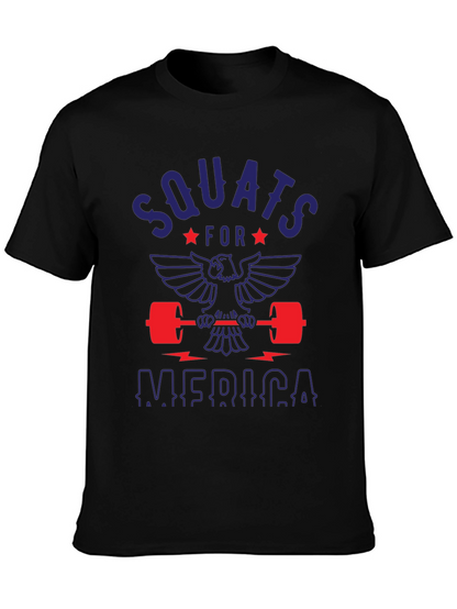 Camiseta Hombre: Squats for America - Negra