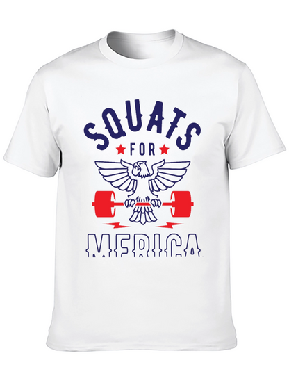 Camiseta Hombre: Squats for America - Negra