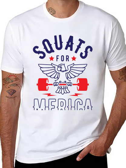 Camiseta Hombre: Squats for America - Negra