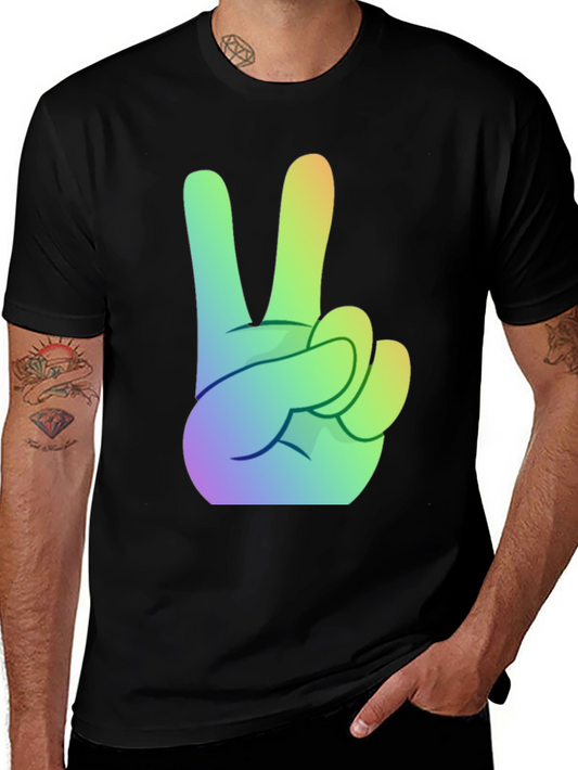Camiseta Negra Peace & Love Hombre