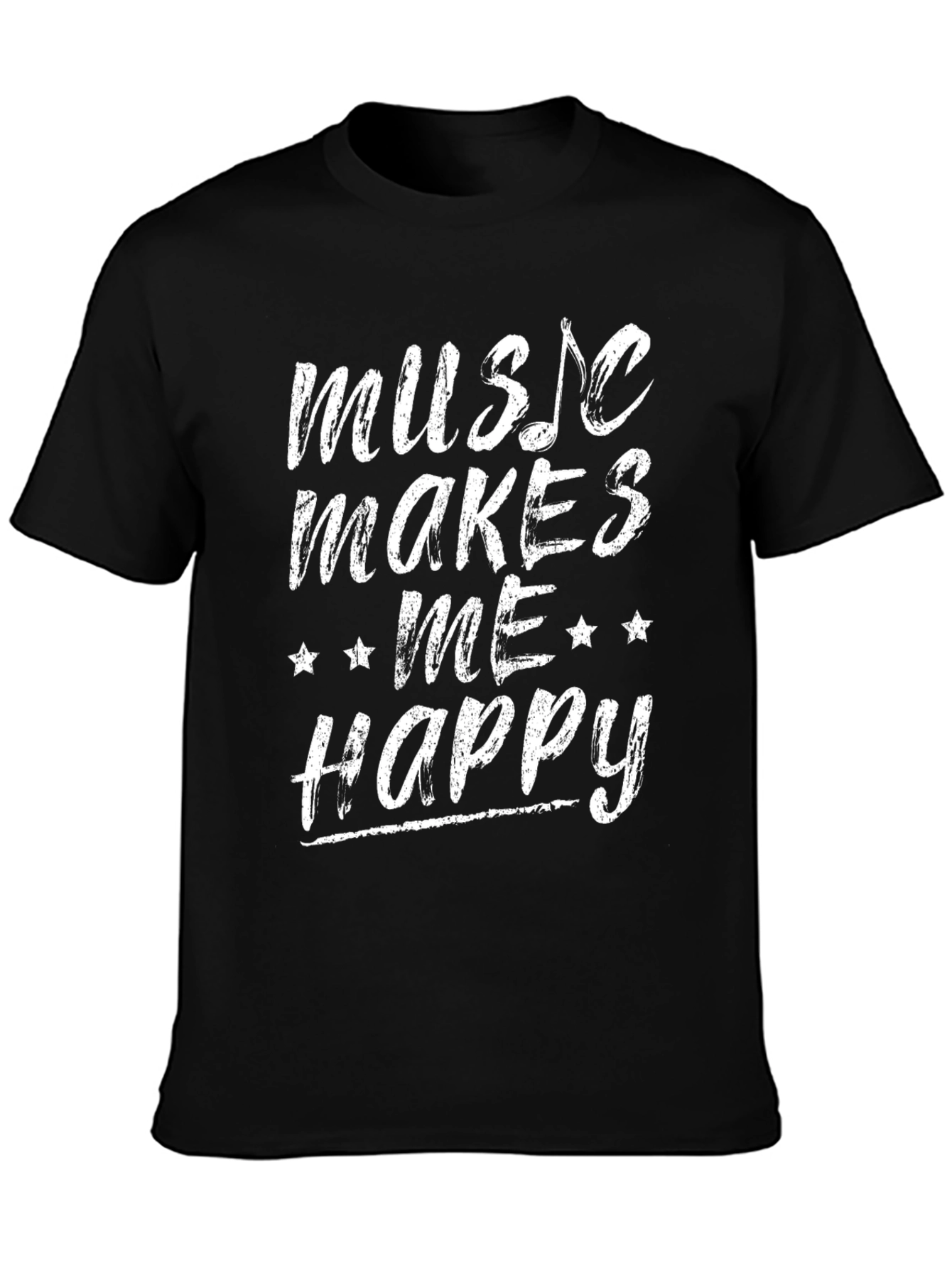 Camiseta Negra Music Makes Me Happy
