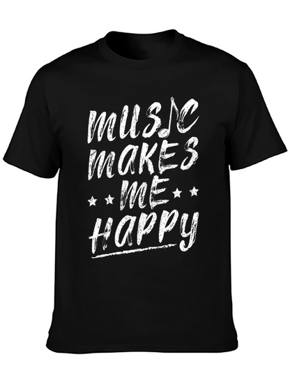 Camiseta Negra Music Makes Me Happy