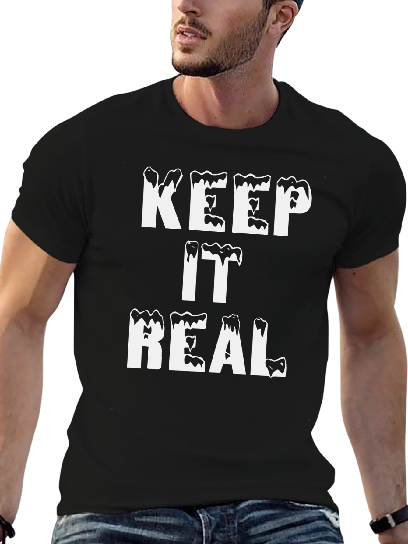 Camiseta Negra Keep It Real con Estilo Único