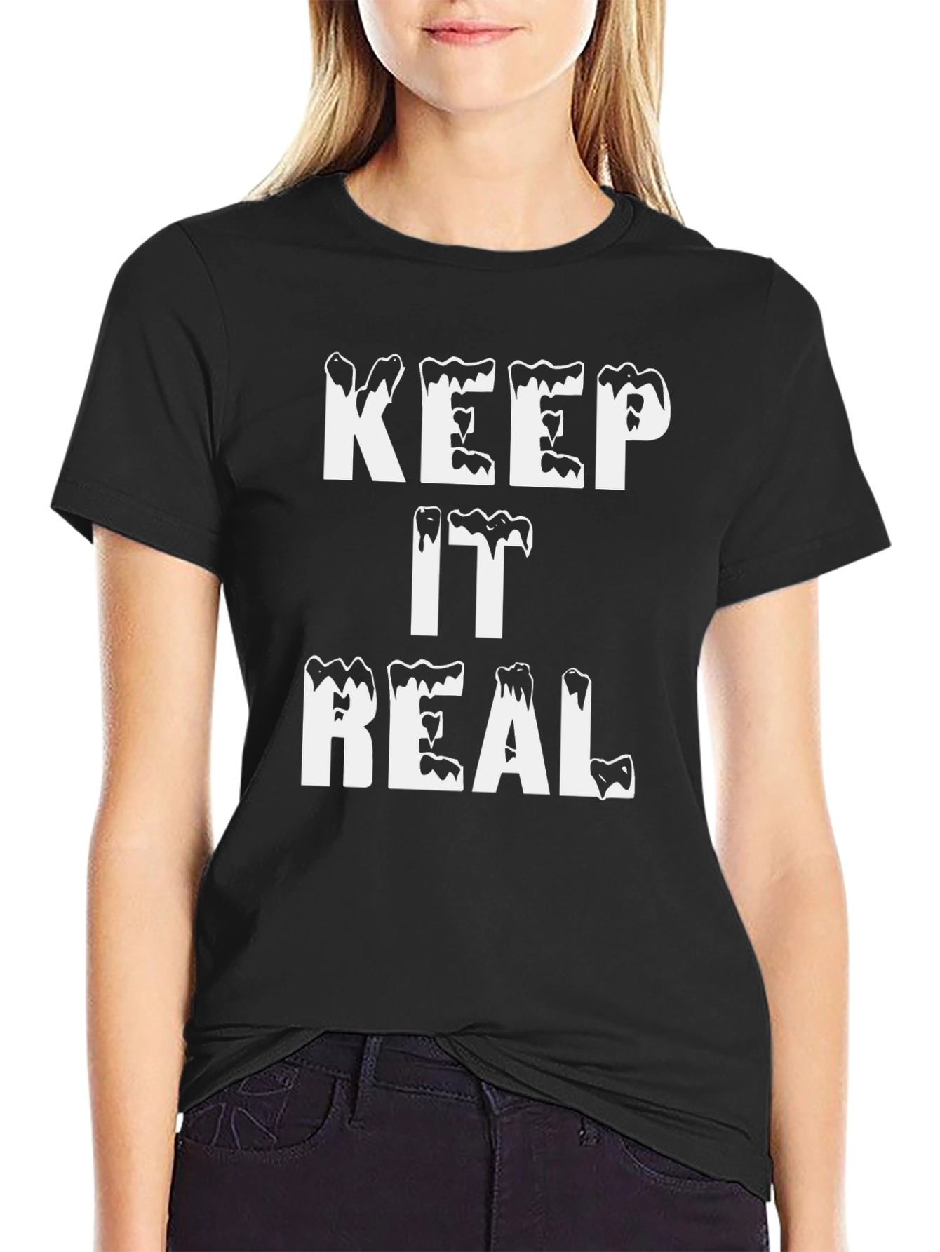 Camiseta Negra Keep It Real con Estilo Único