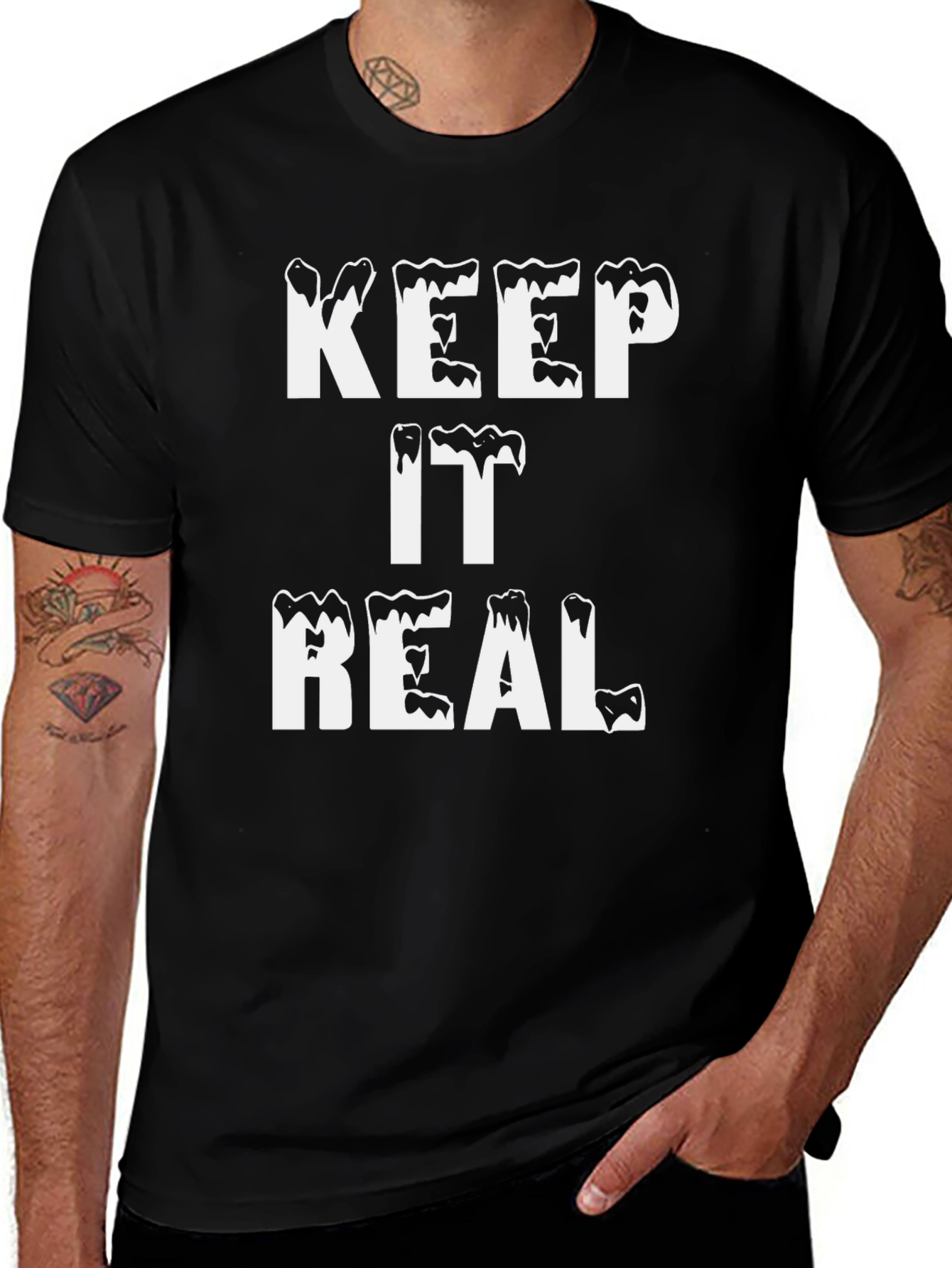 Camiseta Negra Keep It Real con Estilo Único