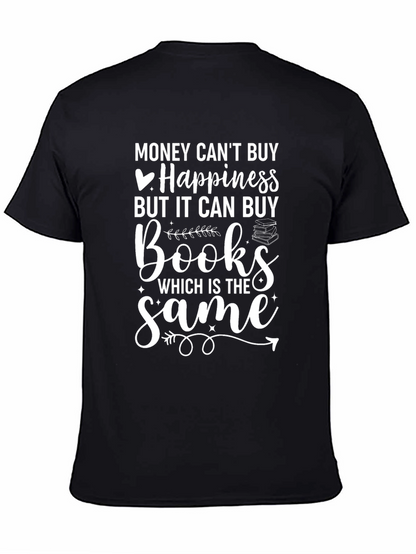 Camiseta Negra: Libros = Felicidad