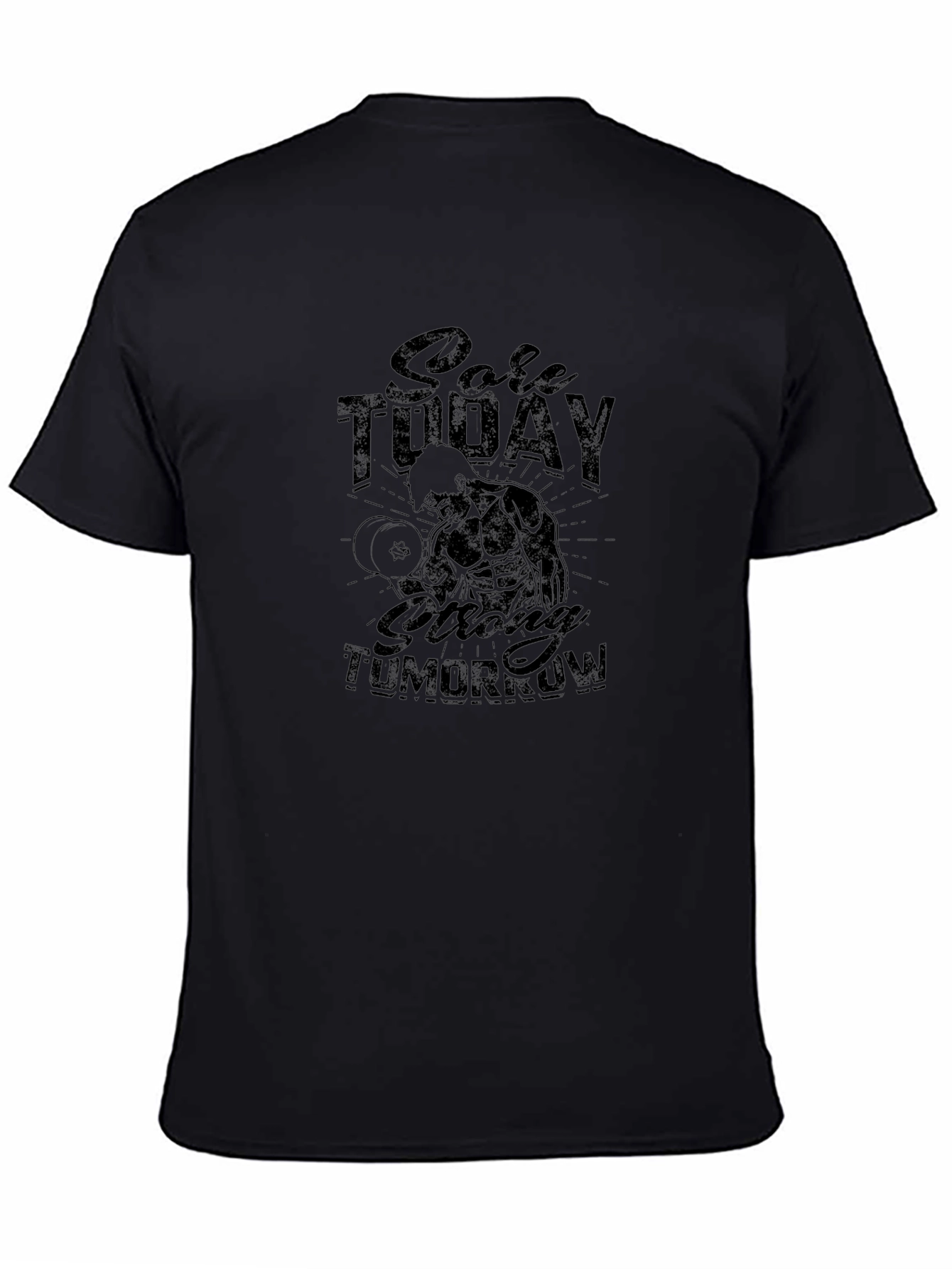 Camiseta Negra Sore Today Strong Tomorrow Fitness