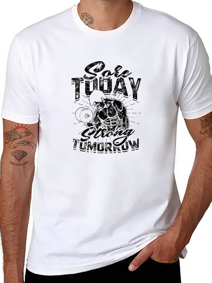 Camiseta Negra Sore Today Strong Tomorrow Fitness