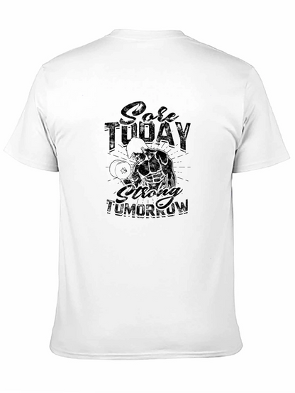 Camiseta Negra Sore Today Strong Tomorrow Fitness