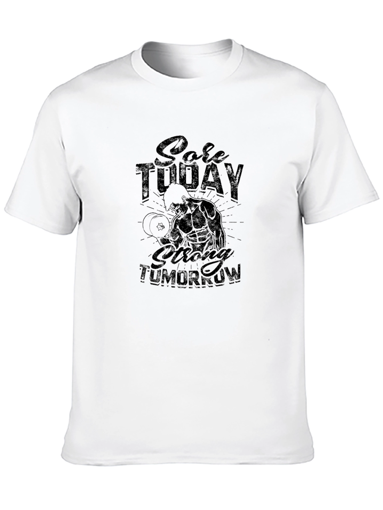 Camiseta Negra Sore Today Strong Tomorrow Fitness