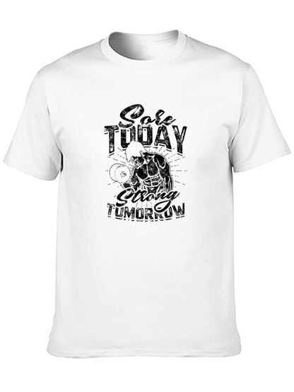 Camiseta Negra Sore Today Strong Tomorrow Fitness