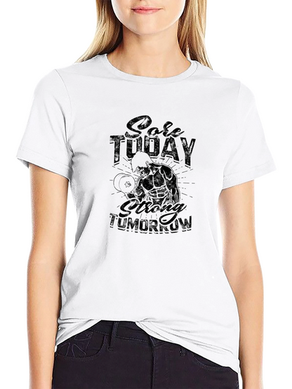 Camiseta Negra Sore Today Strong Tomorrow Fitness