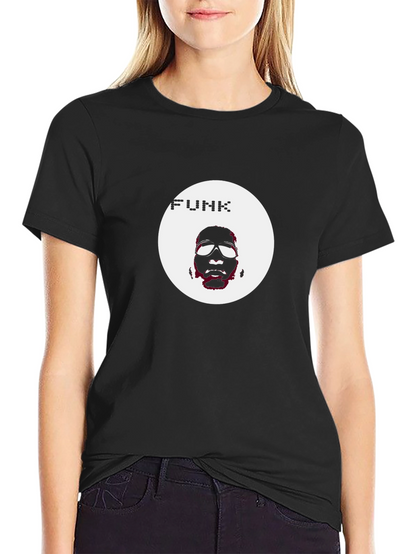 Camiseta Negra Funk Diseño Circular