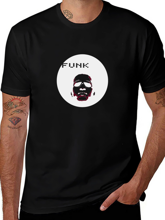 Camiseta Negra Funk Diseño Circular