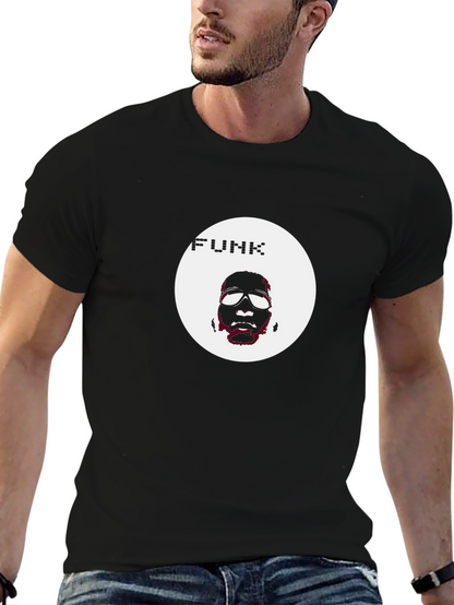 Camiseta Negra Funk Diseño Circular