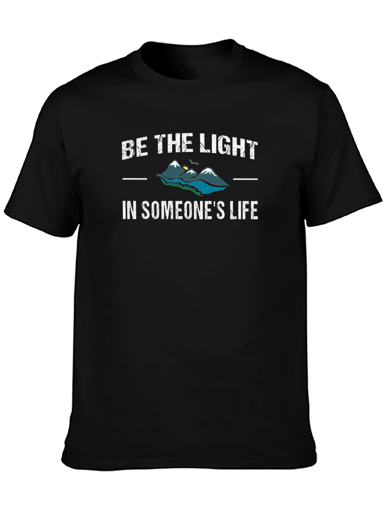 Camiseta Negra Sé la Luz Inspiradora
