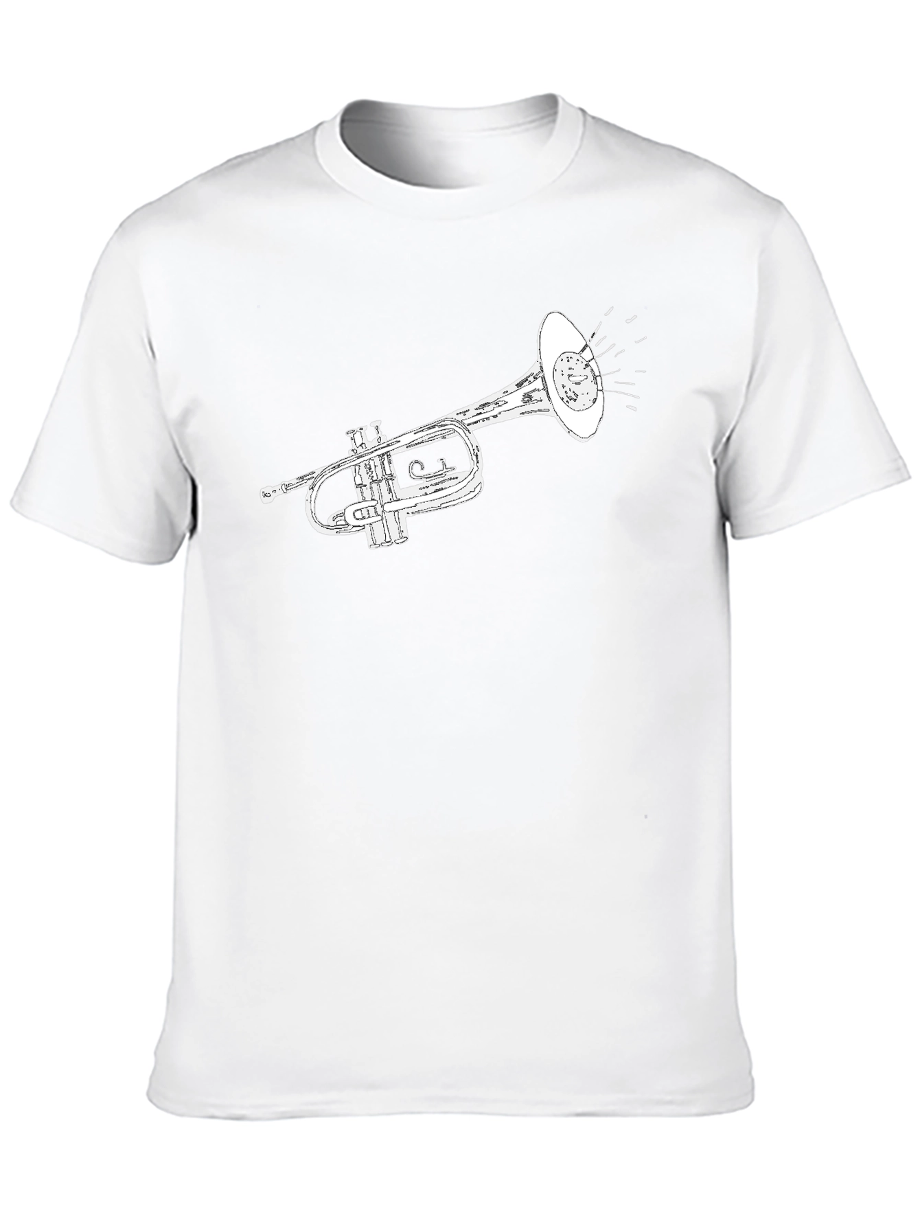 Camiseta Negra con Diseño de Trompeta