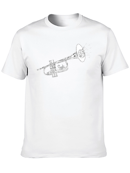 Camiseta Negra con Diseño de Trompeta
