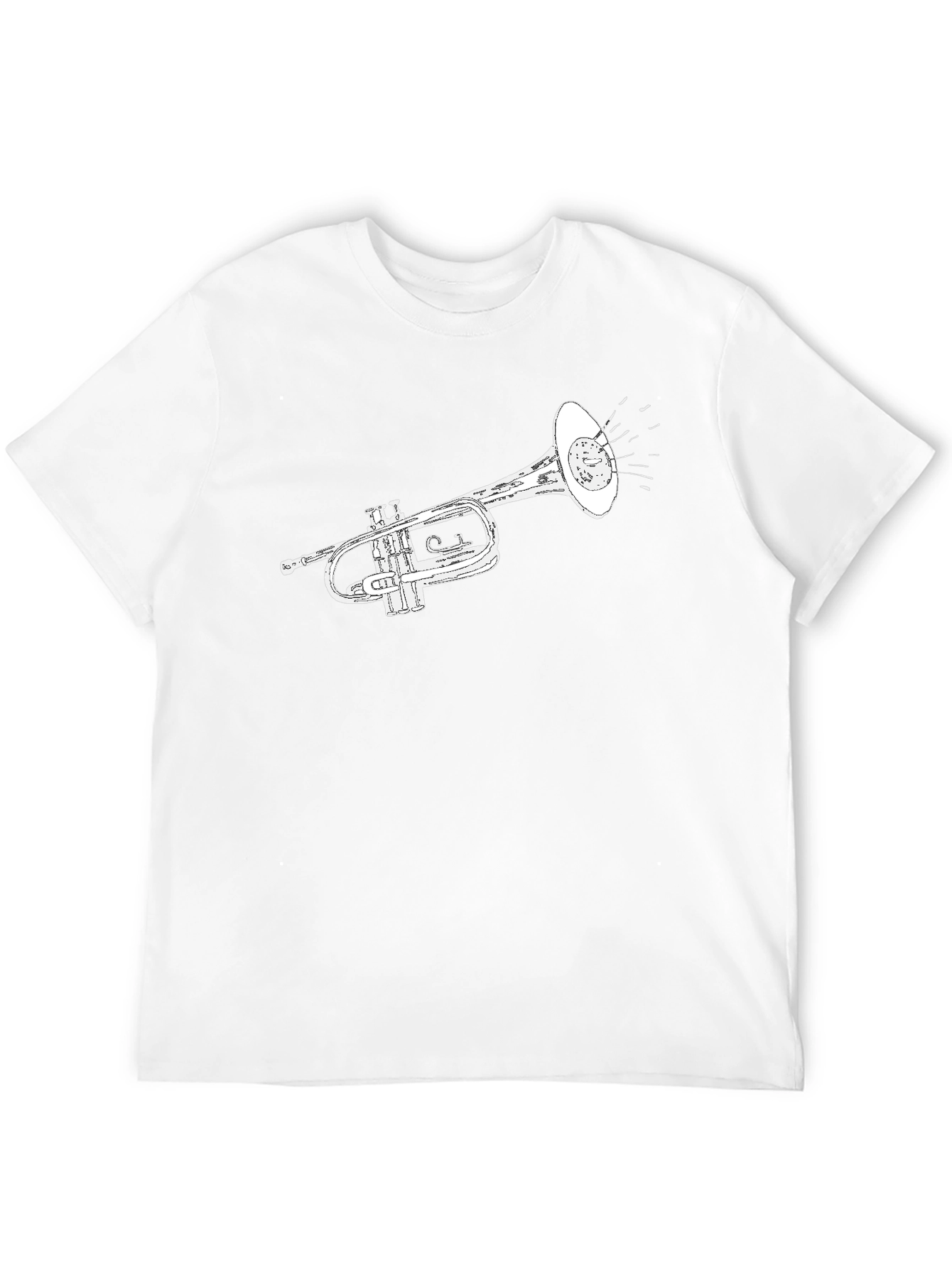 Camiseta Negra con Diseño de Trompeta