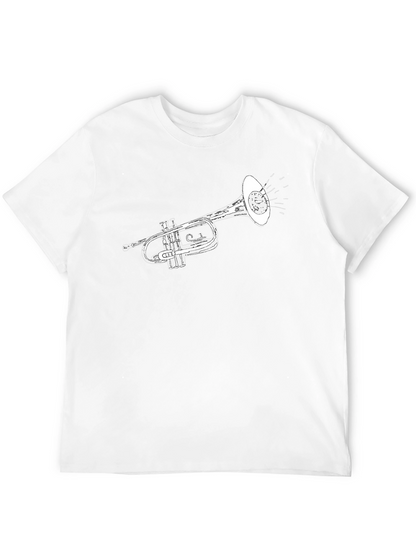 Camiseta Negra con Diseño de Trompeta