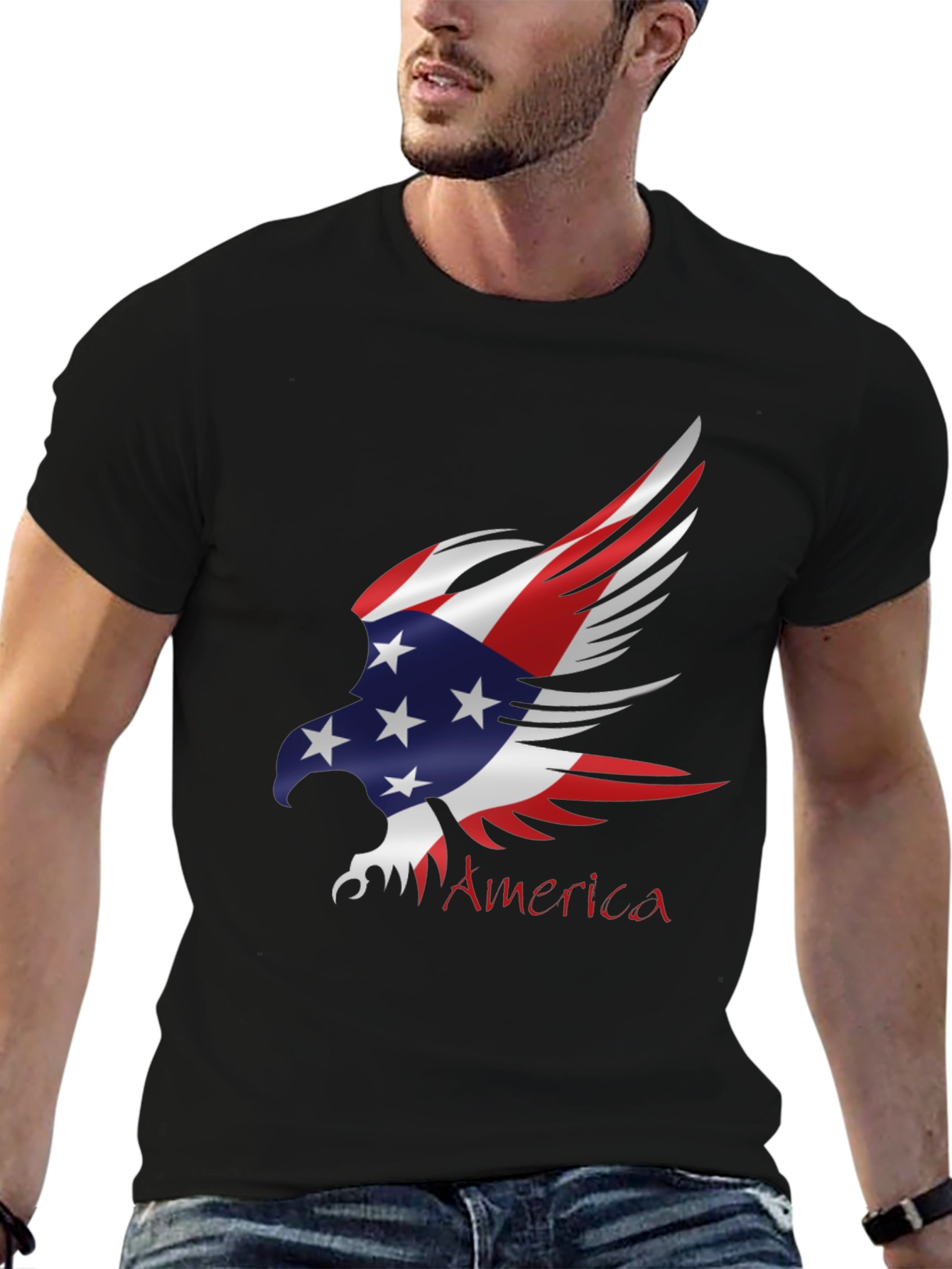 Camiseta Negra Águila Americana